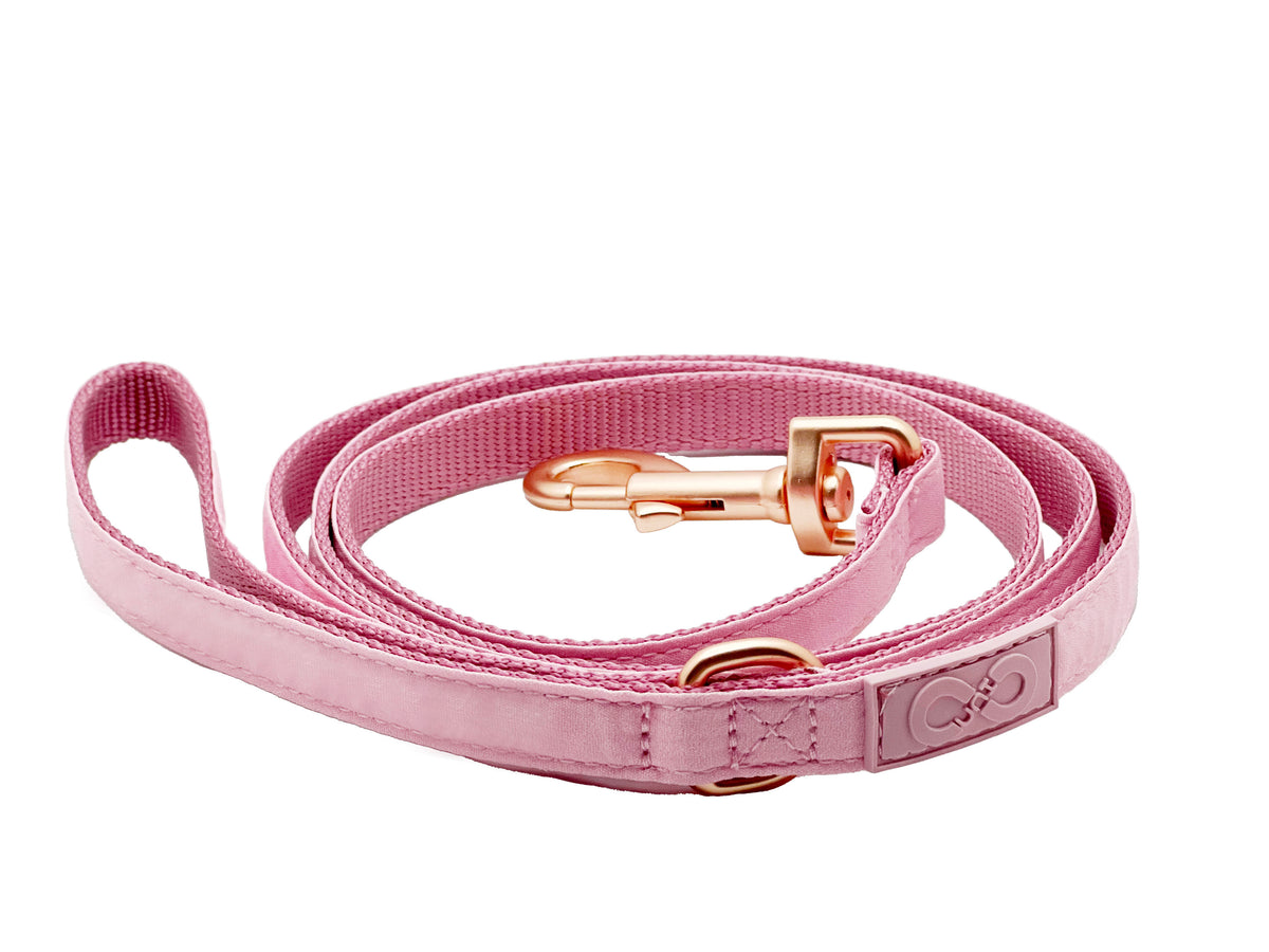 Pink & Rose Gold Dog Harness and Leash Set