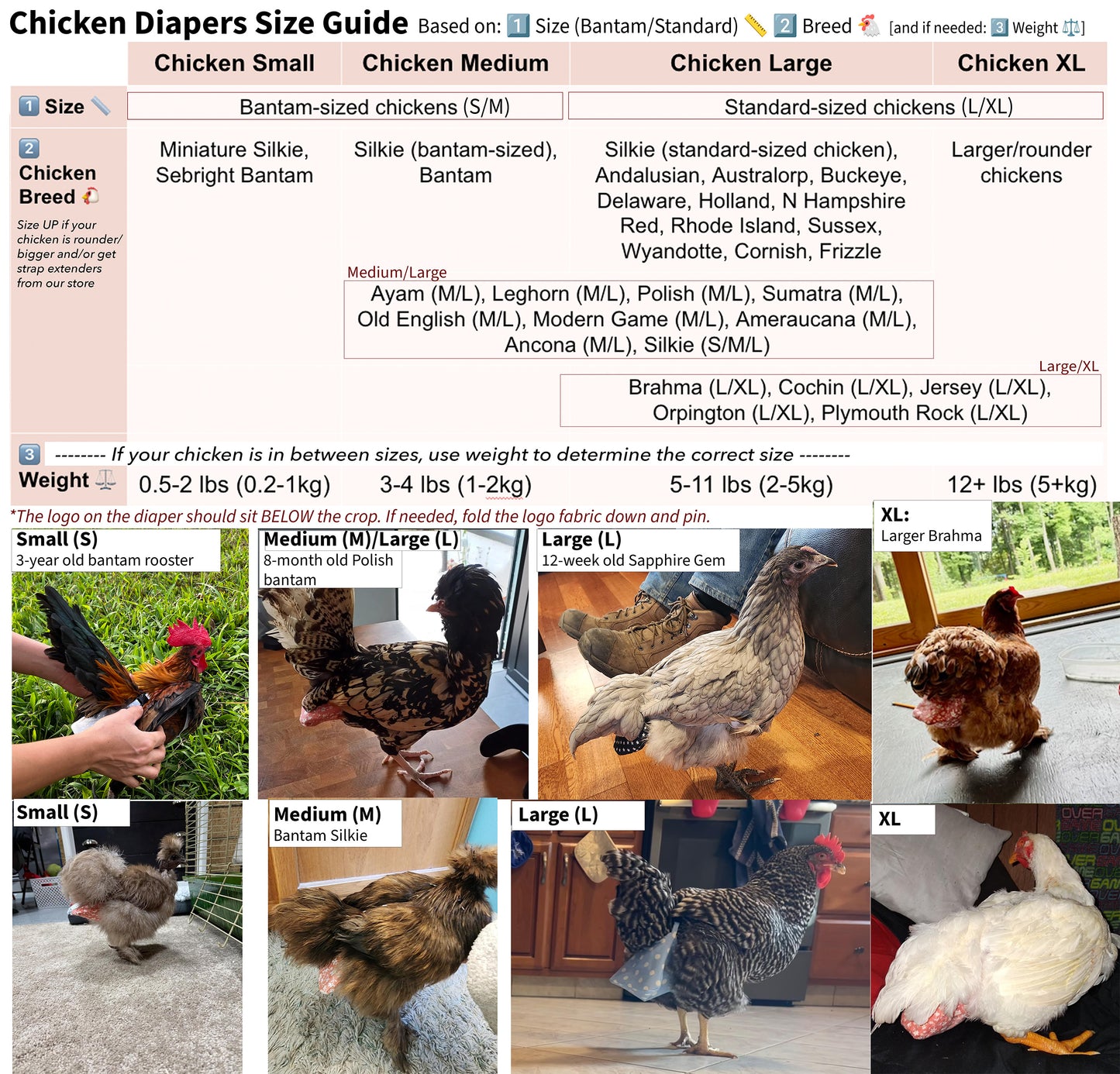 Chicken Diapers Diaperalls, Adjustable, Washable - #1 Best Seller on Amazon