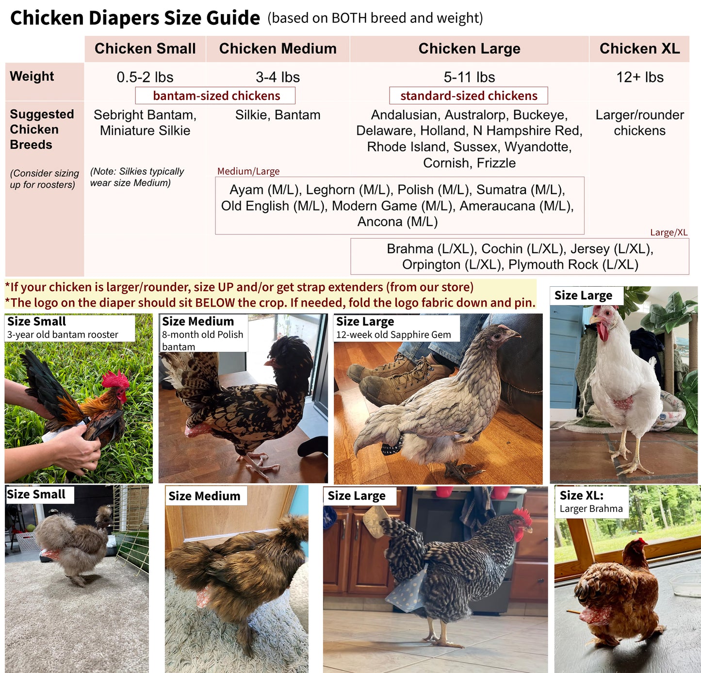 Chicken Diapers, Adjustable - #1 Best Seller on Amazon